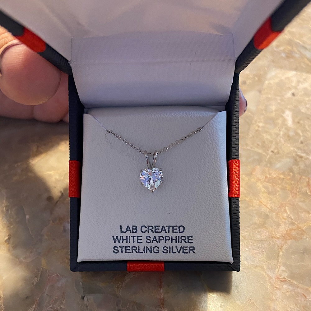 Heart shaped sapphire necklace